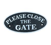 AB Tools Please Close Gate Black Cast Iron Sign Plaque Door Wall House Home Yard Post