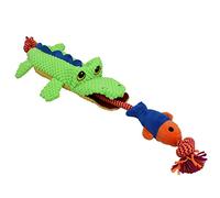 AB Tools Plush Rope Cordy Catchers Croc Dog Play Toy With Squeak Pet Dog Puppy Gift