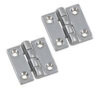 AB Tools Polished Door Butt Hinge 2 Pack Stainless Steel 38mm X 38mm 316 Marine Cabin