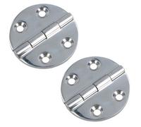 AB Tools Polished Door Circular Hinge 2 Pack Stainless Steel 64mm Diameter 316 Marine Cabin