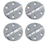 AB Tools Polished Door Circular Hinge 4 Pack Stainless Steel 64mm Diameter 316 Marine Cabin
