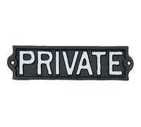 AB Tools Private Black Sign Cast Iron Sign Plaque Door Wall House Gate Garden Office