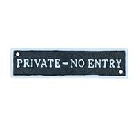 AB Tools Private No Entry Black Cast Iron Sign Plaque Door Wall House Gate Shop Cafe
