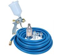 AB Tools Pro Spray Gun 1.4mm Nozzle + Accessory Kit + 10M Air Hose Water Trap + Fittings