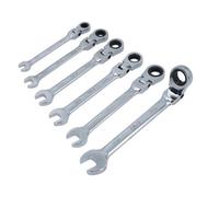 AB Tools Professional Flexible Head Ratchet Spanners Wrench 6Pc Set 8mm - 17mm