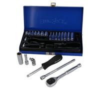 AB Tools Professional Socket Set Deep & Shallow 1/4" Drive Metric 24Pc 4mm - 13mm