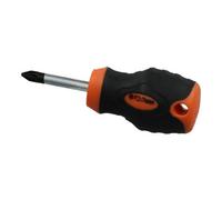 AB Tools Pz2 X 38mm Pozi Headed Stubby Screwdriver With Magnetic Tip + Rubber Handle