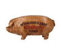 AB Tools Quaker City Ham Pig Hog Porky Oink Money Bank Box Cast Iron Coin Change Jar