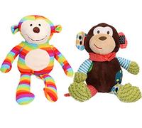 AB Tools Rainbow Sonny & Mitchel Monkey Dog Toy Cuddle Toy With Squeak