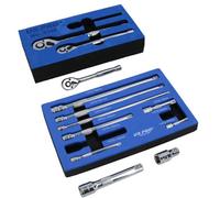 AB Tools Ratchet And Socket Extension Bar Set 3 Ratchets 9 Extensions 1/4 3/8 1/2 Mixed