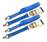 AB Tools Ratchet Strap Trailer Tie Down 8M Handle Hooks Recovery 2.5 Ton Lashing X 2