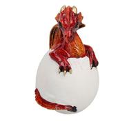 AB Tools Red Baby Dragon Egg Hatching Resin Fantasy Sculpture Statue Ornament Figurine