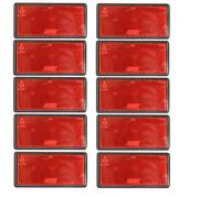 AB Tools Red Large Rear Reflector 10 Pack Trailer Fence Gate Post Self-Adhesive