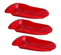 AB Tools Red Plastic Heavy Duty Snow Sledge Toboggan Sleigh Bobsled 3pc