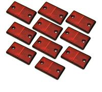 AB Tools Red Rectangular Rear Reflector Pack Of 10 Trailer Fence Gate Post Tr074