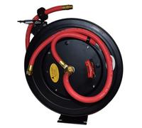 AB Tools Retractable 50Ft Air Hose On Reel 1/2 Bsp Spring Rewind Wall Mountable Bsp