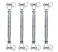 AB Tools Rigging Screw 8mm Jaw To Jaw Turnbuckle Straining Marine Stainless 4 Pack