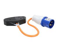 AB Tools Round Uk Mains Twin Adaptor For Caravan Hook Up Generator Boat Shore Power