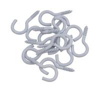 AB Tools Screw Hook Fasteners Hangers White Plastic Finish 10mm Dia 30mm Length 16Pc