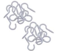 AB Tools Screw Hook Fasteners Hangers White Plastic Finish 14mm Dia 40mm Length 20Pc