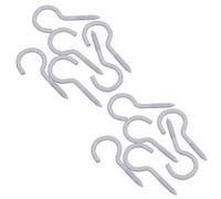 AB Tools Screw Hook Fasteners Hangers White Plastic Finish 16mm Dia 50mm Length 12Pc
