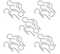 AB Tools Screw Hook Fasteners Hangers White Plastic Finish 16mm Dia 50mm Length 30Pc