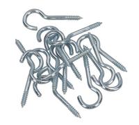 AB Tools Screw Hook Fasteners Hangers Zinc Coated Finish 10mm Dia 35mm Length 15Pc