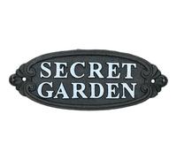 AB Tools Secret Garden Cast Iron Sign Plaque Door Wall House Gate Fence Post Rustic