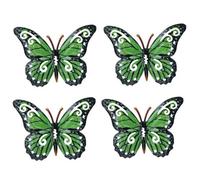 AB Tools Set Of 4 Green Small Metal Butterflies Garden/home Wall Art Ornament