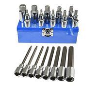 AB Tools Shallow and Deep 1/2" Allen Hex Key Sockets Metric Sizes 4mm - 19mm 18pc