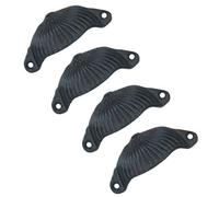 AB Tools Shell Cup Door Pull Handle Cast Iron Cupboard Drawer Chest Cabinet 4Pk