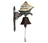 AB Tools Ship Sail Boat Pirate Galleon Bell Gate Cast Iron Sign Plaque Door Wall House