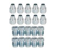 AB Tools Short 1/2" x 20 UNF Male + Female Steel Brake Pipe Fittings for 5/16” Pipe 20pc