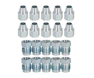 AB Tools Short 1/2" x 20 UNF Male + Female Steel Brake Pipe Fittings for 5/16” Pipe 20pc