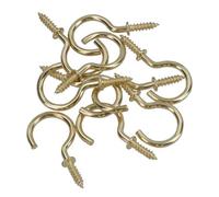 AB Tools Shouldered Screw Hooks Fasteners Hanger Brass Plated 15mm Dia 25mm Length 10Pc