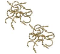 AB Tools Shouldered Screw Hooks Fasteners Hanger Brass Plated 15mm Dia 25mm Length 20Pc