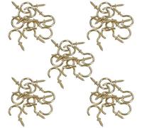 AB Tools Shouldered Screw Hooks Fasteners Hanger Brass Plated 15mm Dia 25mm Length 50Pc