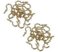 AB Tools Shouldered Screw Hooks Fasteners Hanger Brass Plated 8mm Dia 16mm Length 34Pc