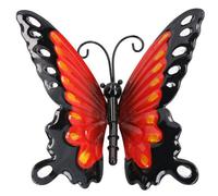AB Tools Small 3D Red Metal Butterfly Garden/home Wall Art Ornament 7X12X14Cm