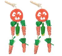 AB Tools Small Aniamls Boredom Breaker Carrot Dream Catcher Hanging Toy 34Cm 2Pk