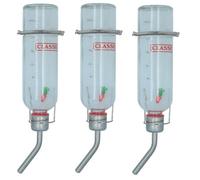 AB Tools Small Animal Glass 350Ml Chew Proof Water Bottle With Water Level Indicator 3Pk