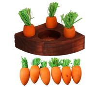 AB Tools Small Animals Hamster Activity Carrot Toy 'n' Treat Holder & 9 Wooden Carrots