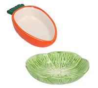 AB Tools Small Animals Small Lettuce Green Leaf & Carrot Feeding Bowl Treat Pot