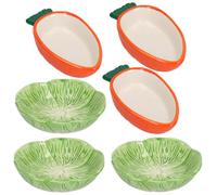 AB Tools Small Animals Small Lettuce Green Leaf & Carrot Feeding Bowl Treat Pot 3Pk