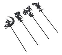 AB Tools Small Black Fairy Pixie Silhouettes Set of 4 Stake Garden Lawn Yard Ornament