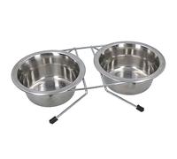 AB Tools Small Dishwasher Safe Stainless Steel Double Diner Dog Raised Food Water Bowl