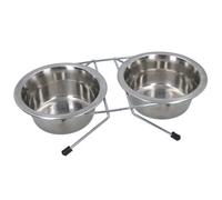 AB Tools Small Dishwasher Safe Stainless Steel Double Diner Dog Raised Food Water Bowl