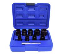 AB Tools Socket Nut Bolt Stud Locking Wheel Remover Extractor Set 10 - 19mm 3/8" Drive