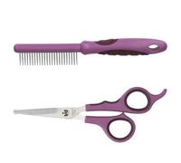 AB Tools Soft Protection Coarse Wide Toothed Detanging Comb & Ear/face Scissor Dog Cat