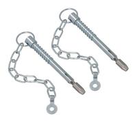 AB Tools Spring Loaded Sword Pin With Chain Retaining Cotter Pin 12.5mm X 163.5mm 2Pc